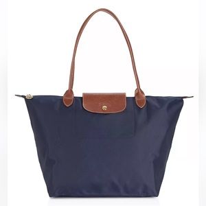 Longchamp Le Pliage Large Nylon Shoulder Tote Navy